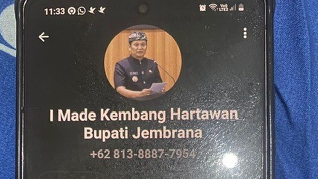 Waspada, Penipuan Mengatasnamakan Bupati Jembrana Beredar Lewat WhatsApp
