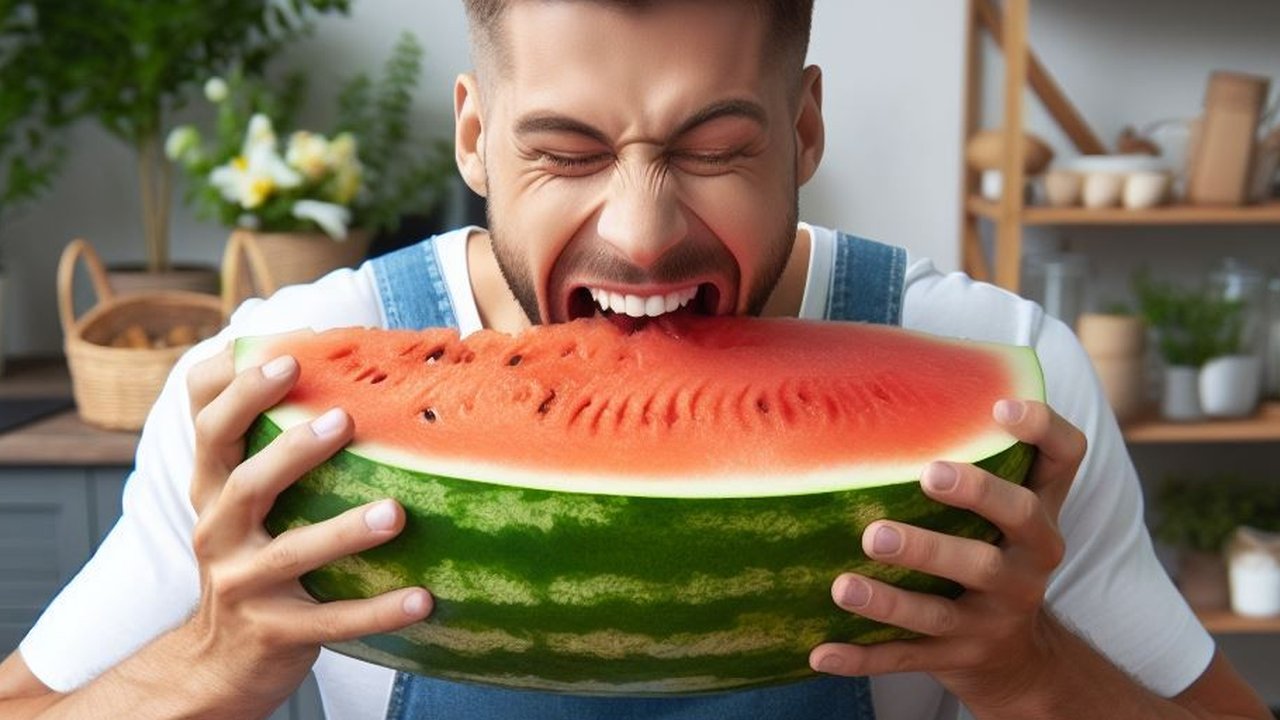 Ilustrasi Makan Semangka