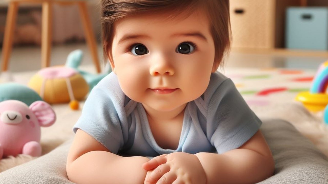 Ilustrasi Bayi Melakukan Tummy Time