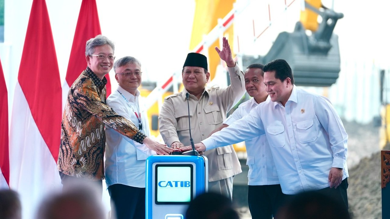 Presiden Prabowo Subianto meresmikan groundbreaking ekosistem industri baterai kendaraan listrik