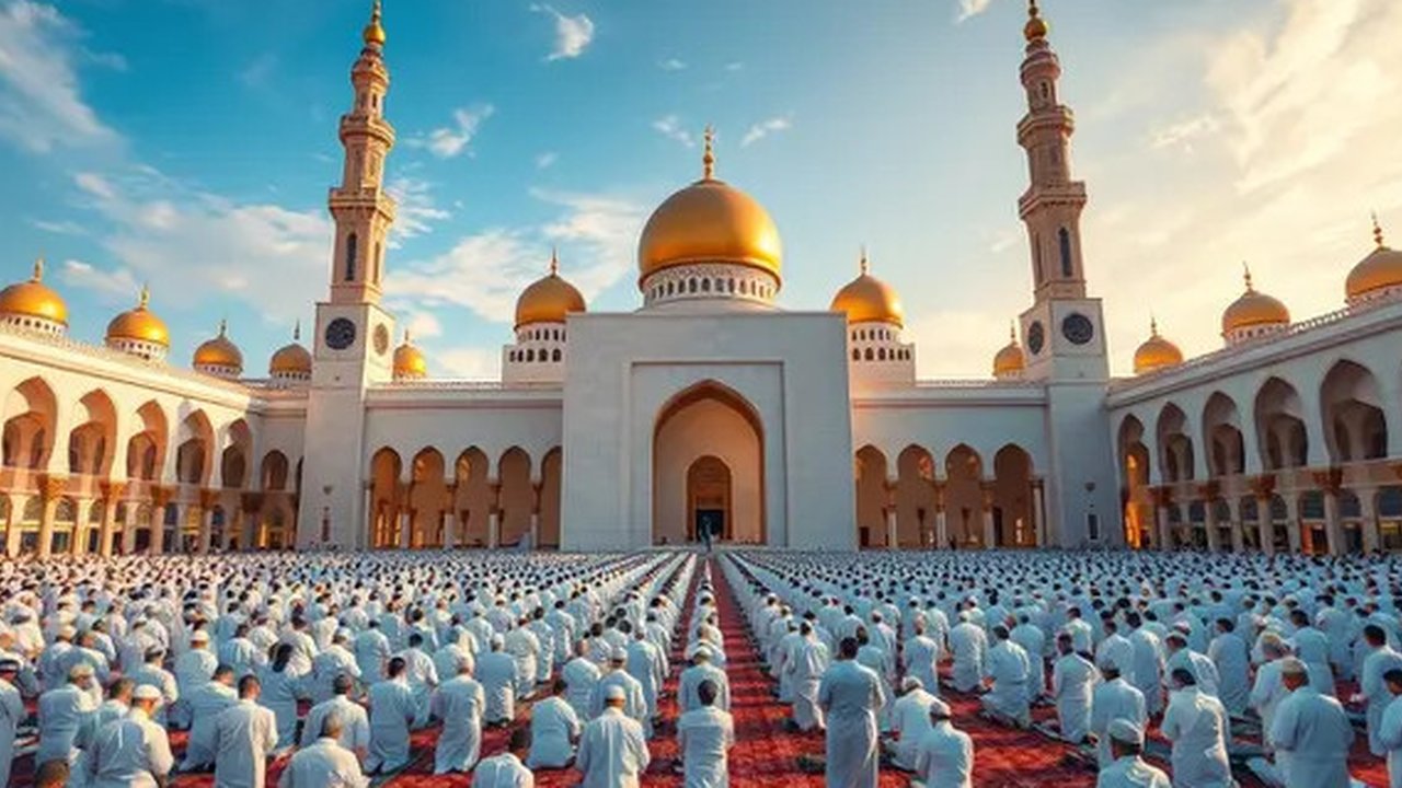 tata cara sholat idul adha Ilustrasi dibuat Stable Diffusion