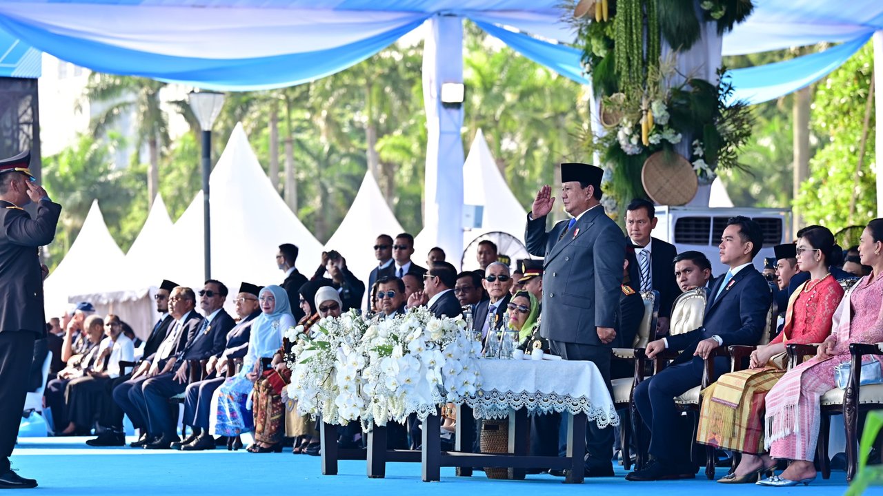 Presiden Prabowo Subianto dan Wakil Presiden Gibran Rakabuming Raka di HUT Polri ke-79