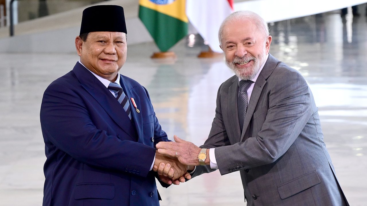 Presiden Prabowo Subianto dan Presiden Brasil Luiz Inácio Lula da Silva