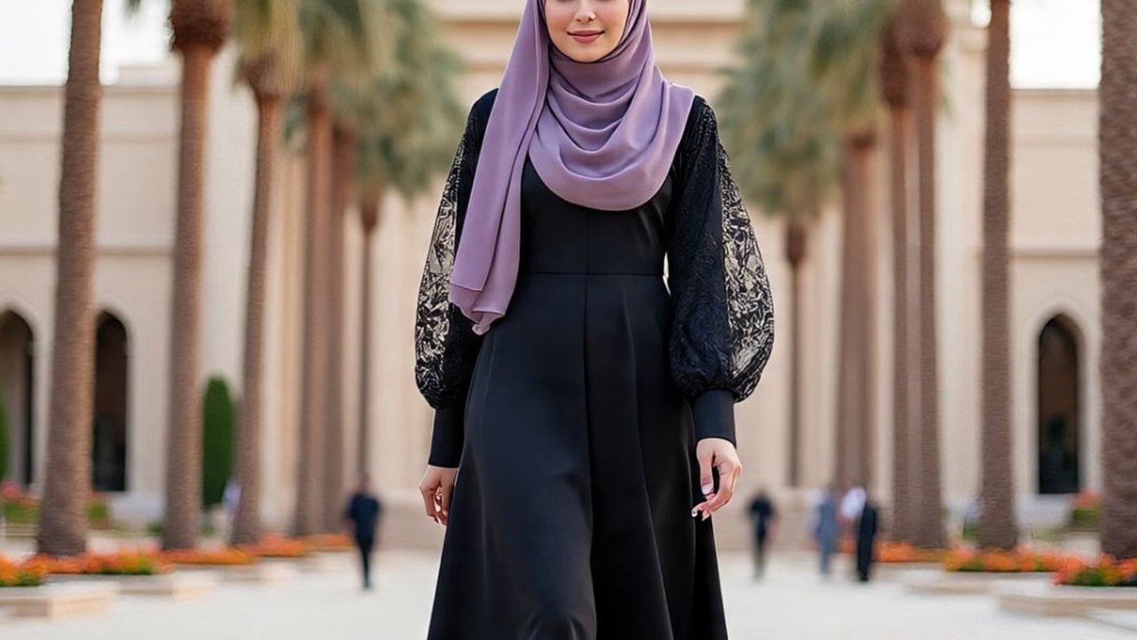 Ilustrasi Gamis Syar'i Kekinian