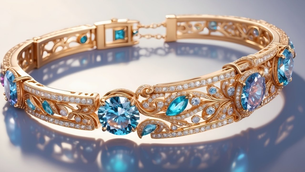Ilustrasi Gelang Oval Emas
