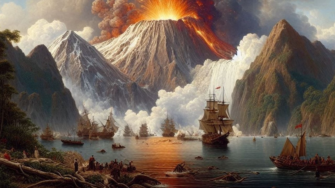Ilustrasi Ledakan Gunung Krakatau