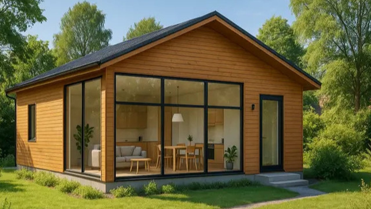 Desain Rumah Kayu 6x12 yang Asri (created by AI)