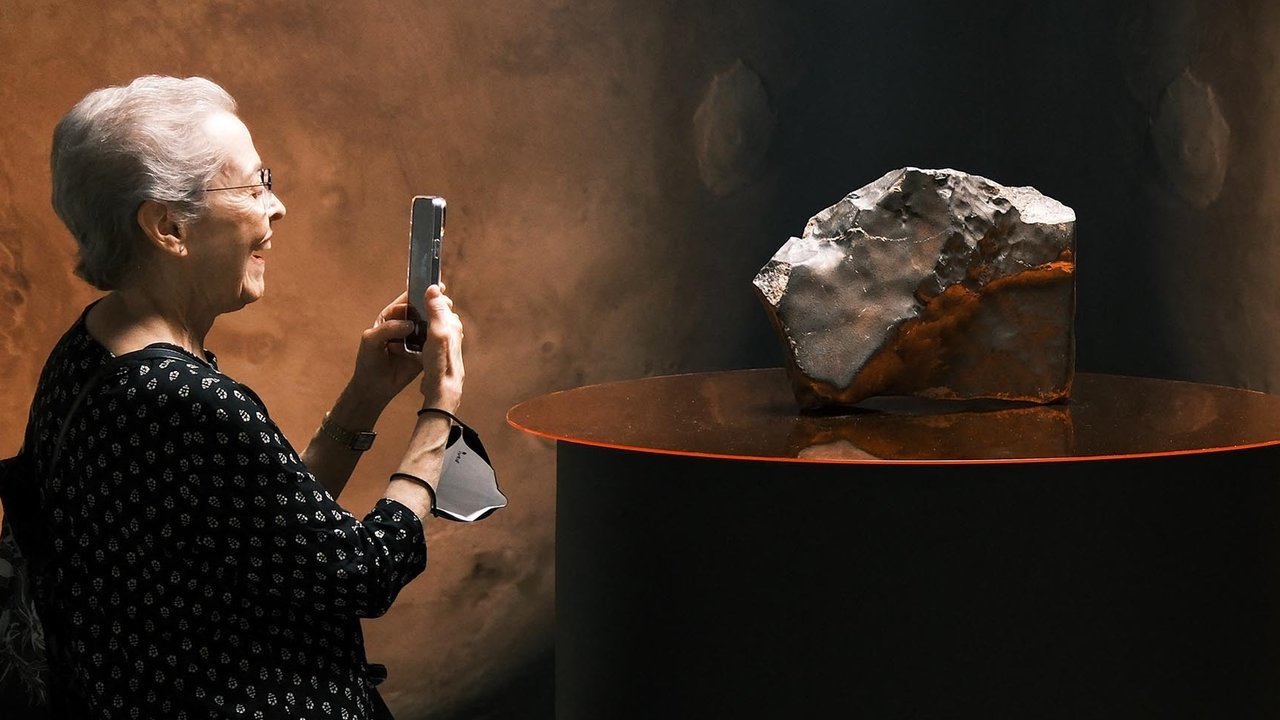 Meteorit Mars seberat 22,5 kg NWA 16788 yang dipamerkan dalam pratinjau lelang Sotheby's di New York, AS, (15/07/2025).