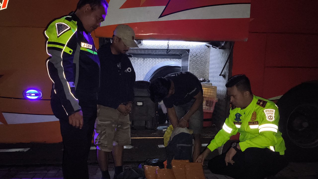 Bus Digeledah, 4 Kg Ganja Gagal Dikirim ke Jakarta