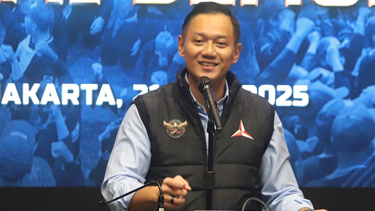 Ketua Umum Partai Demokrat Agus Harimurti Yudhoyono (AHY) saat menghadiri Proklamasi Democracy Forum