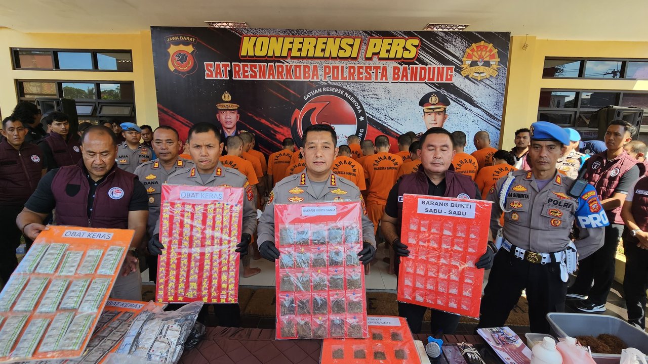 Pengungkapan kasus narkoba oleh Satresnarkoba Polresta Bandung