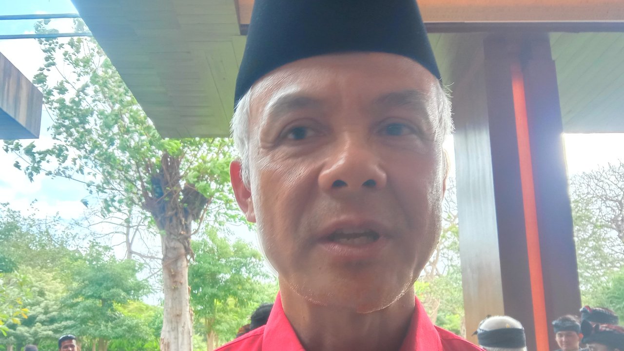 Ketua DPP Bidang Pemerintahan dan Otonomi Daerah PDI Perjuangan Ganjar Pranowo saat menghadiri Bimbingan Teknis (Bimtek) yang digelar DPP PDIP di Bali Beach Convention Center