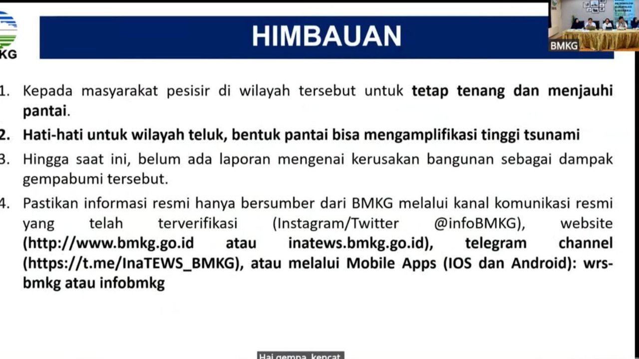 Warga 10 Daerah Ini Diingatkan BMKG Jauhi Pantai 1 Jam Sebelum hingga 2 Jam Setelah Estimasi