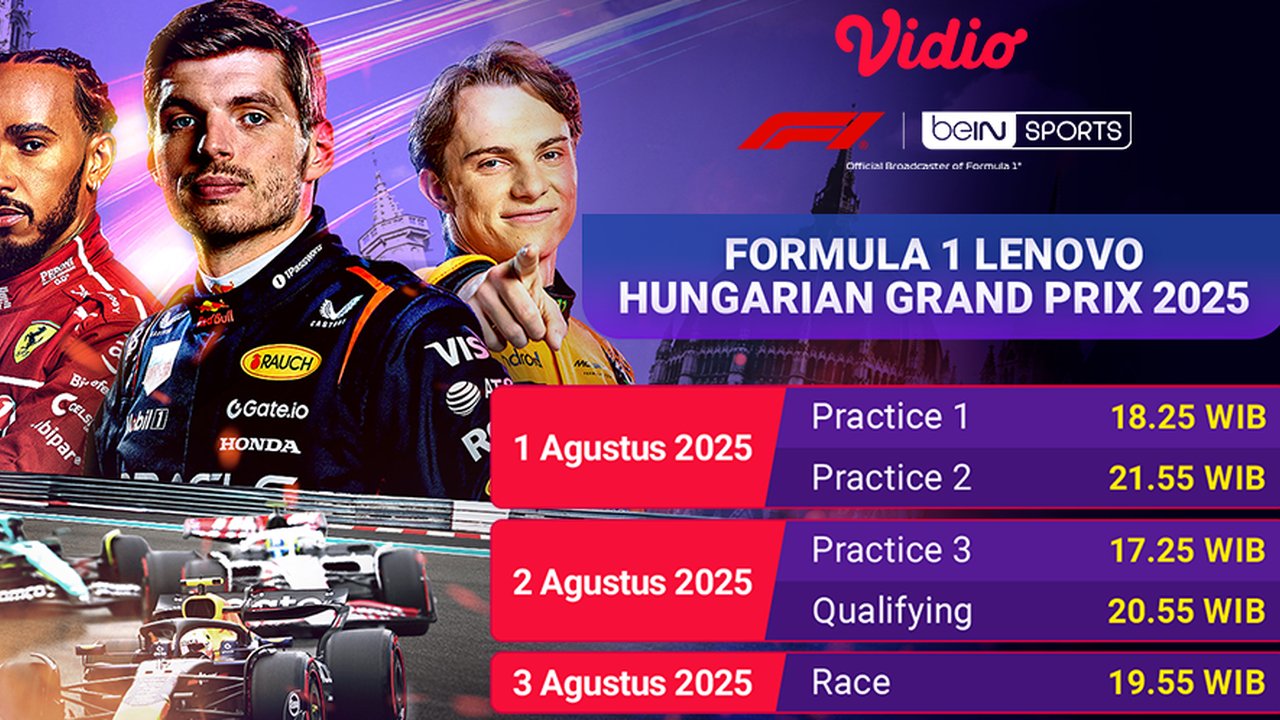 Jadwal Live Streaming Formula 1 Hungaria 2025 di Vidio Akhir Pekan Ini