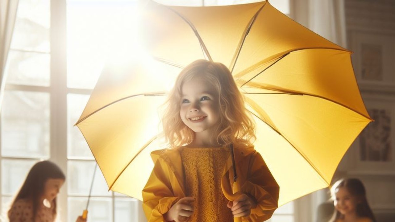 Ilustrasi Payung di Dalam Rumah