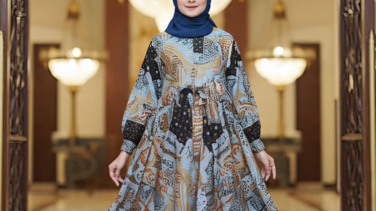 Ilustrasi Model Gamis Batik