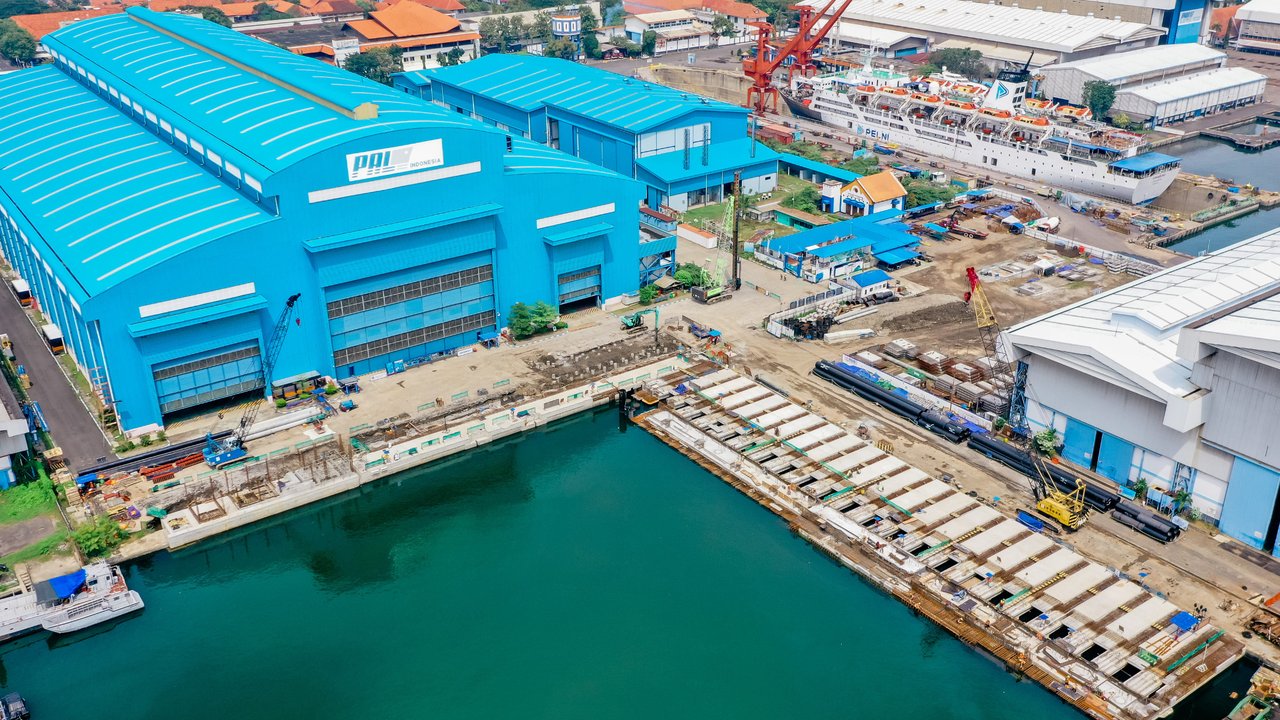 Jadi Tonggak Sejarah Industri Pertahanan RI, Pembangunan Dermaga Shiplift Kapal Selam Capai 62,5 Persen