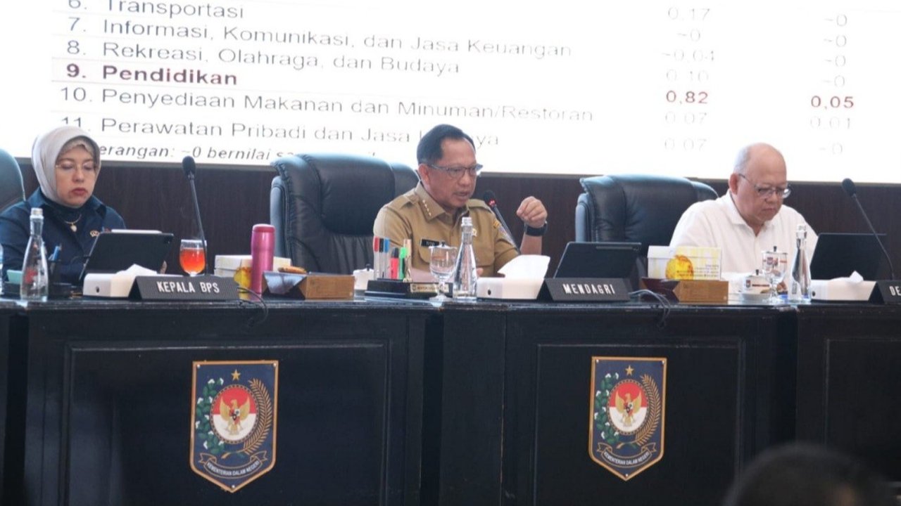Mendagri Tito Karnavian Saat Rapat Koordinasi Pengendalian Inflasi Daerah