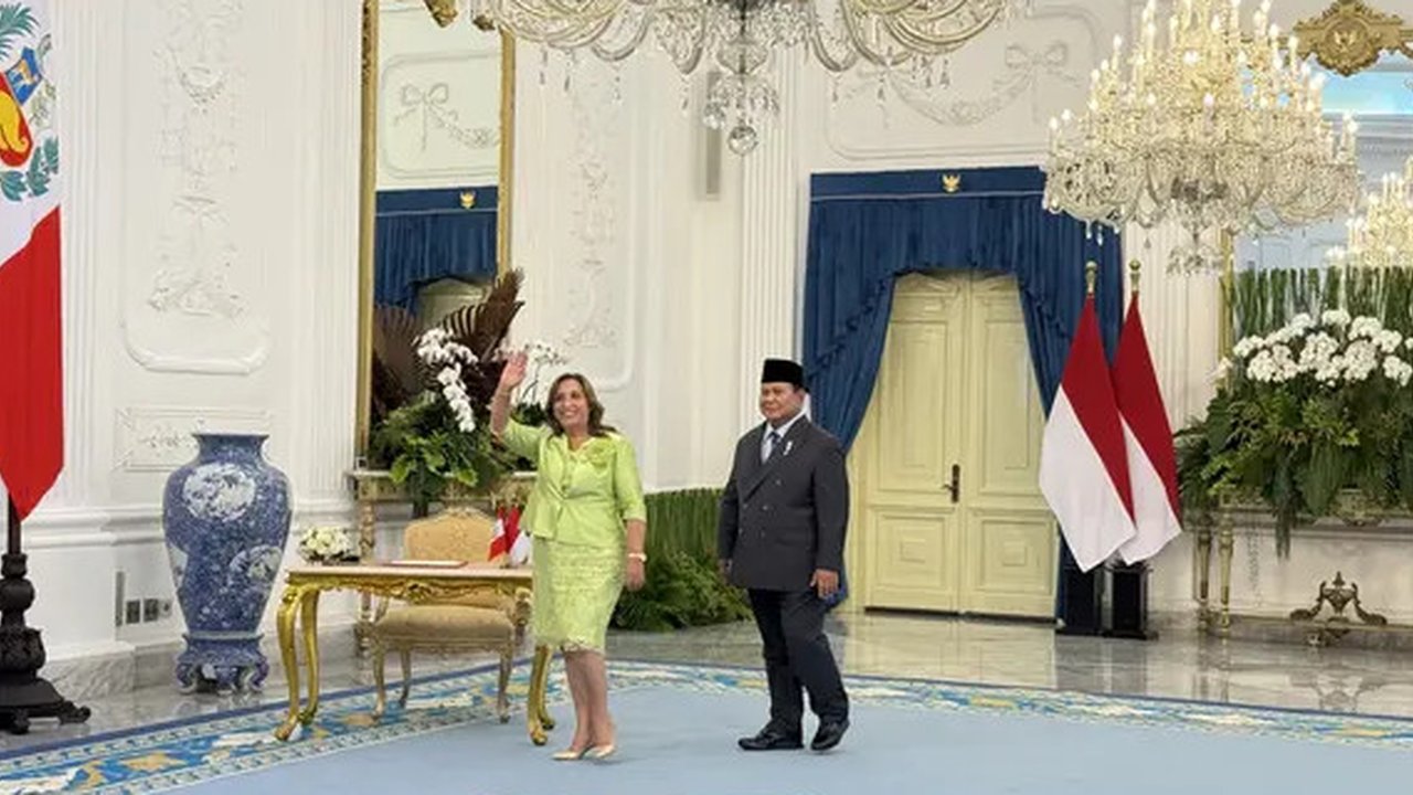 Presiden Peru Dina Ercilia Boluarte Zegarra bertemu dengan Presiden Prabowo Subianto di Istana Merdeka Jakarta, Senin (11/8/2025). (Foto: Liputan6.com/Lizsa Egeham).