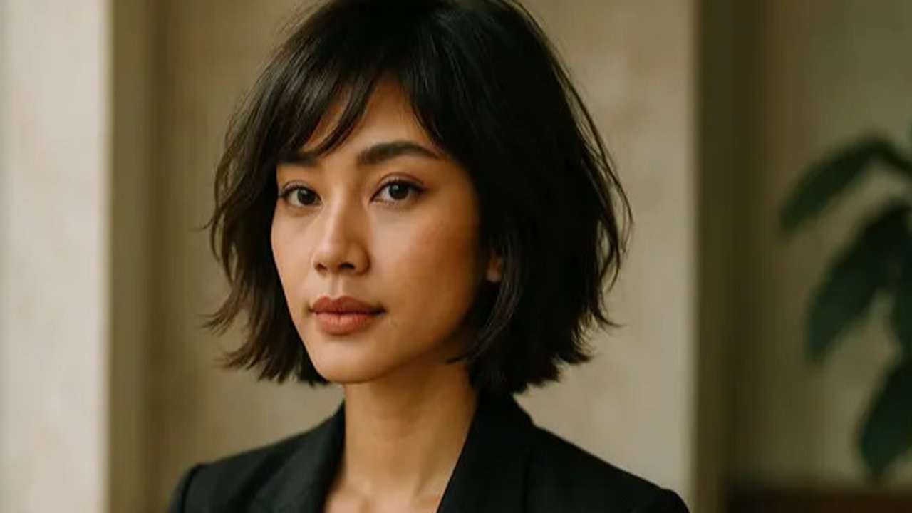 Model Rambut untuk Wajah dengan Dagu Runcing (created by AI)