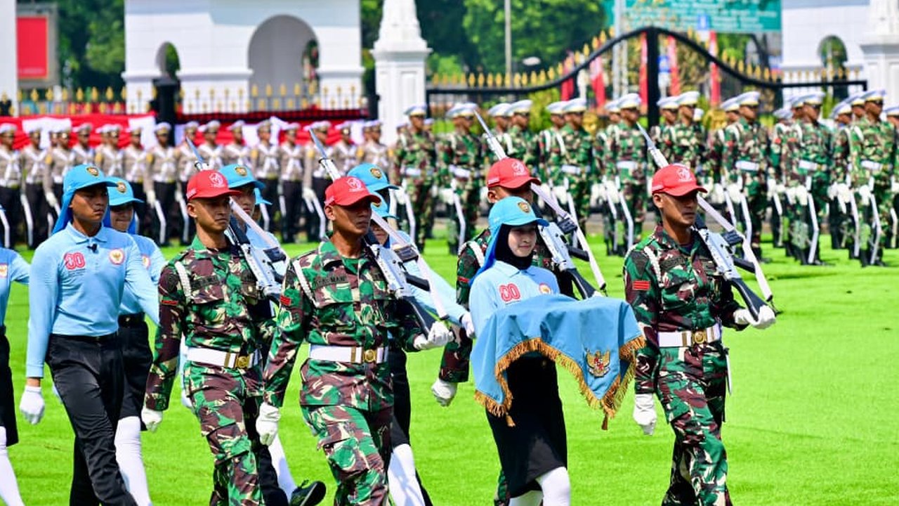 Persiapan HUT ke-80 RI di Halaman Istana Merdeka