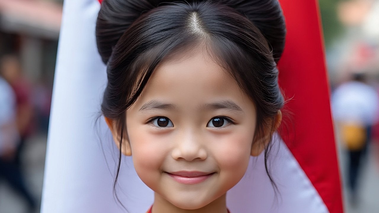 Ilustrasi rambut anak di peringatan HUT RI ke-80