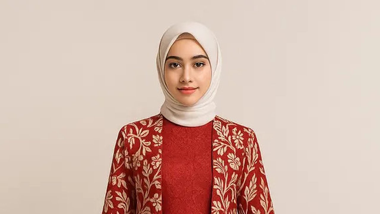 Model Gamis Brokat Kombinasi Outer Batik Panjang Tema 17 Agustus/AI