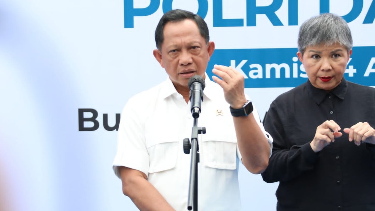 Mendagri Tito Karnavian saat menghadiri Launching Gerakan Pangan Murah Polri dan Bulog