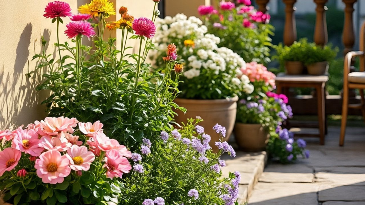 Ilustrasi Tanaman di Teras Rumah