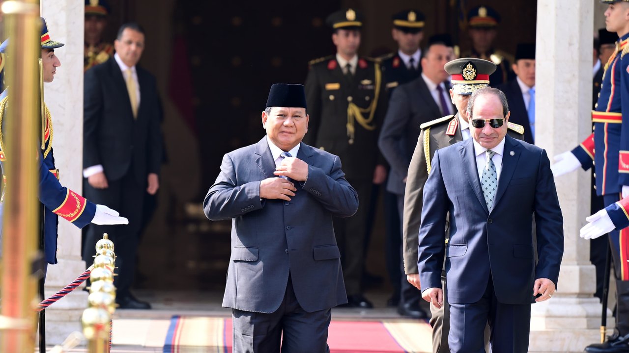 Presiden Prabowo Subianto menemui Presiden Republik Arab Mesir, Abdel Fattah El-Sisi di Istana Kepresidenan Al Ittihadiya, Kairo, Mesir, Rabu (18/12/2024) (Istimewa)