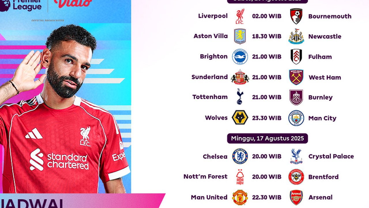 Jadwal Lengkap Pekan Perdana Premier League 2025-2026, Tonton Siaran Langsung di Vidio