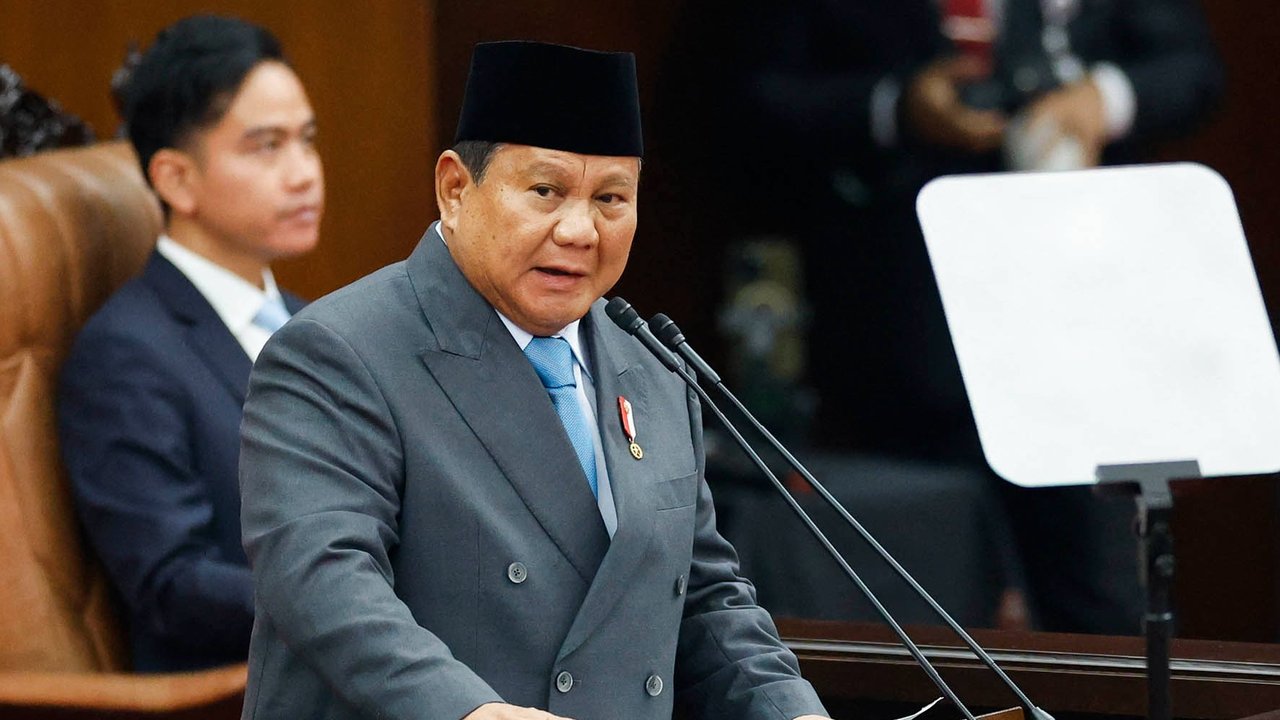 Presiden Prabowo Subianto  menyampaikan pidato kenegaraan dalam Sidang Tahunan MPR RI dan Sidang Bersama DPR-DPD RI Tahun 2025 di Gedung Nusantara, Kompleks Parlemen, Jakarta, Jumat (15/8/2025).