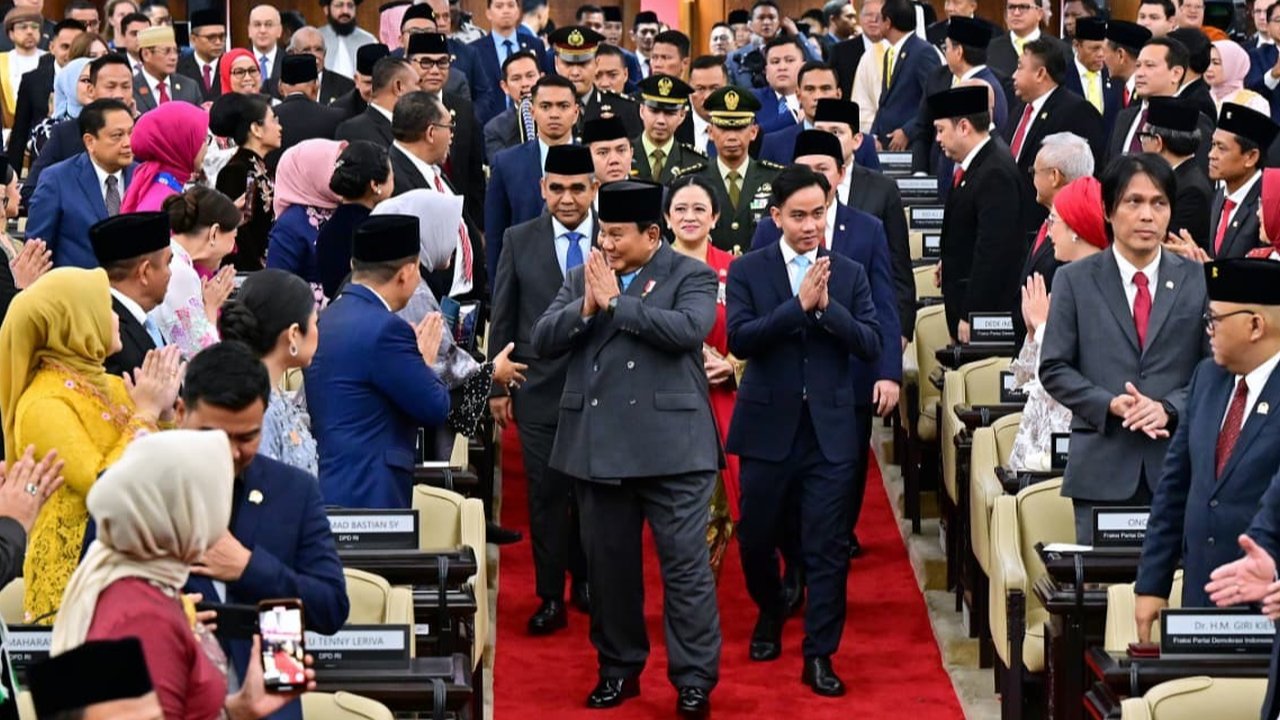 Presiden Prabowo dan Wapres Gibran di Sidang Tahunan DPR/MPR/DPD