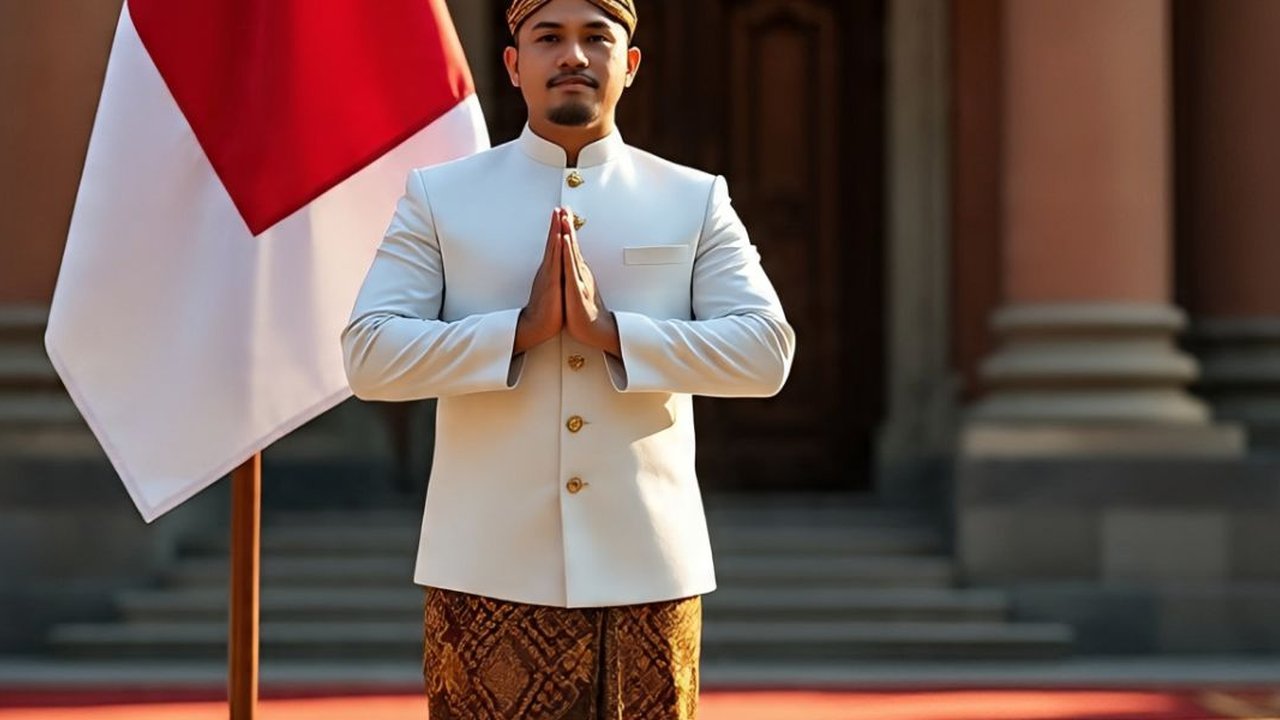 Ilustrasi Model Beskap dan Blangkon untuk Tampilan Pria Makin Berwibawa dalam Peringatan HUT RI