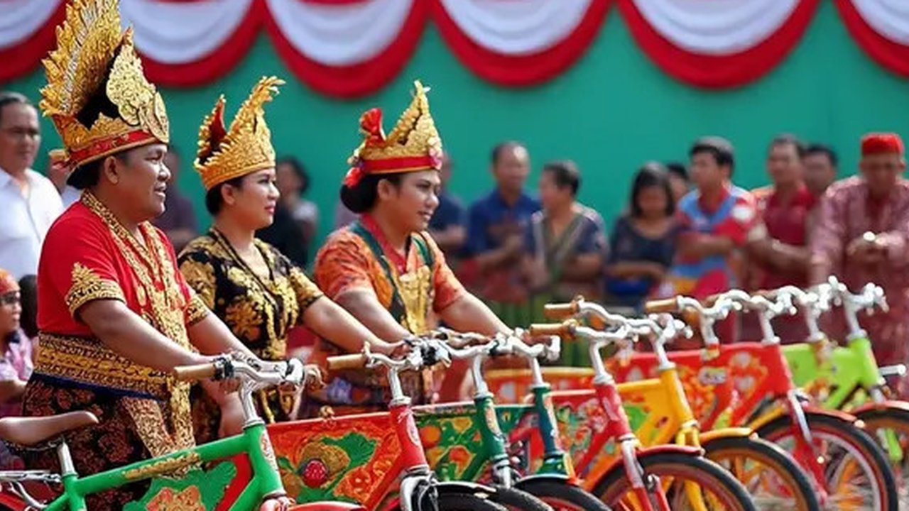 Menghias Sepeda 17 Agustus (Meta AI)