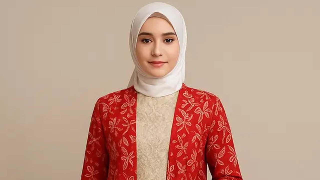 Model Gamis Brokat Kombinasi Outer Batik Panjang Tema 17 Agustus/AI