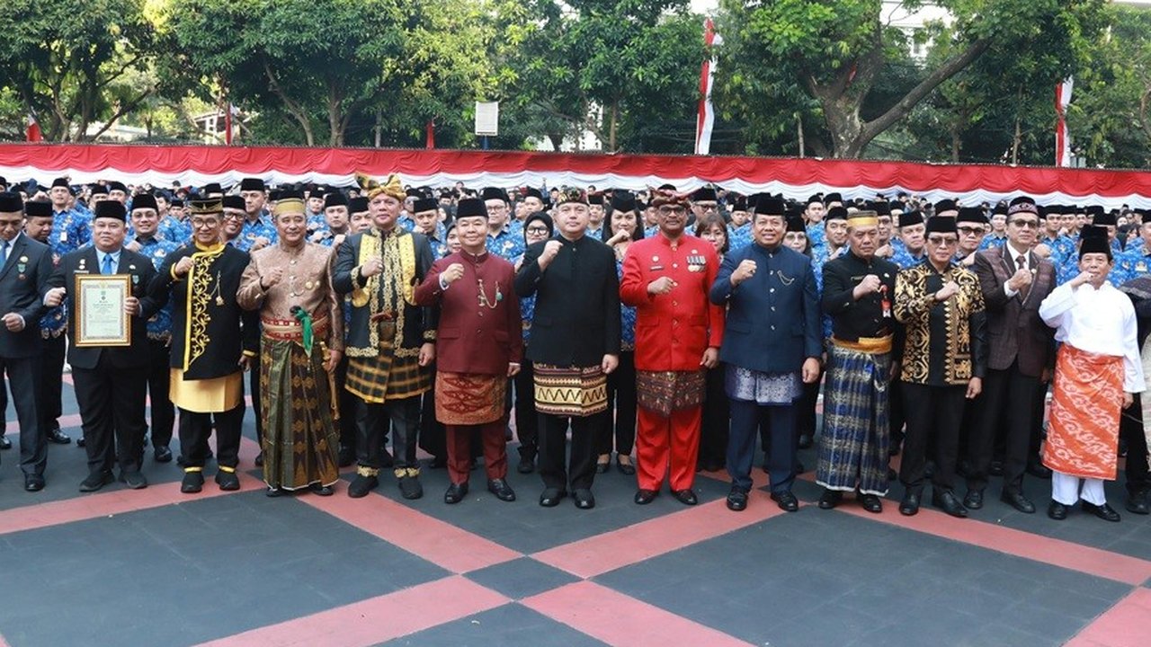 Kemendagri dan BNPP Gelar Upacara Peringatan HUT Ke-80 RI