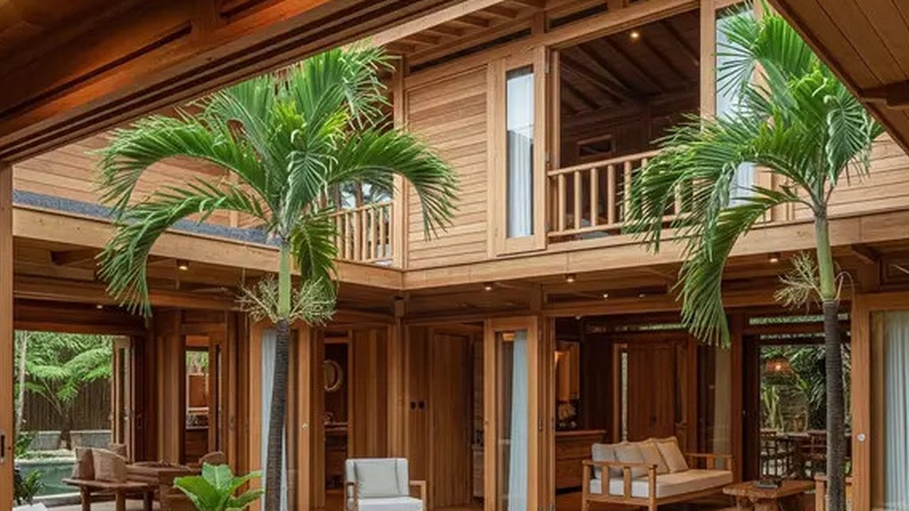 Desain Rumah Kayu Sederhana. Foto: Gemini