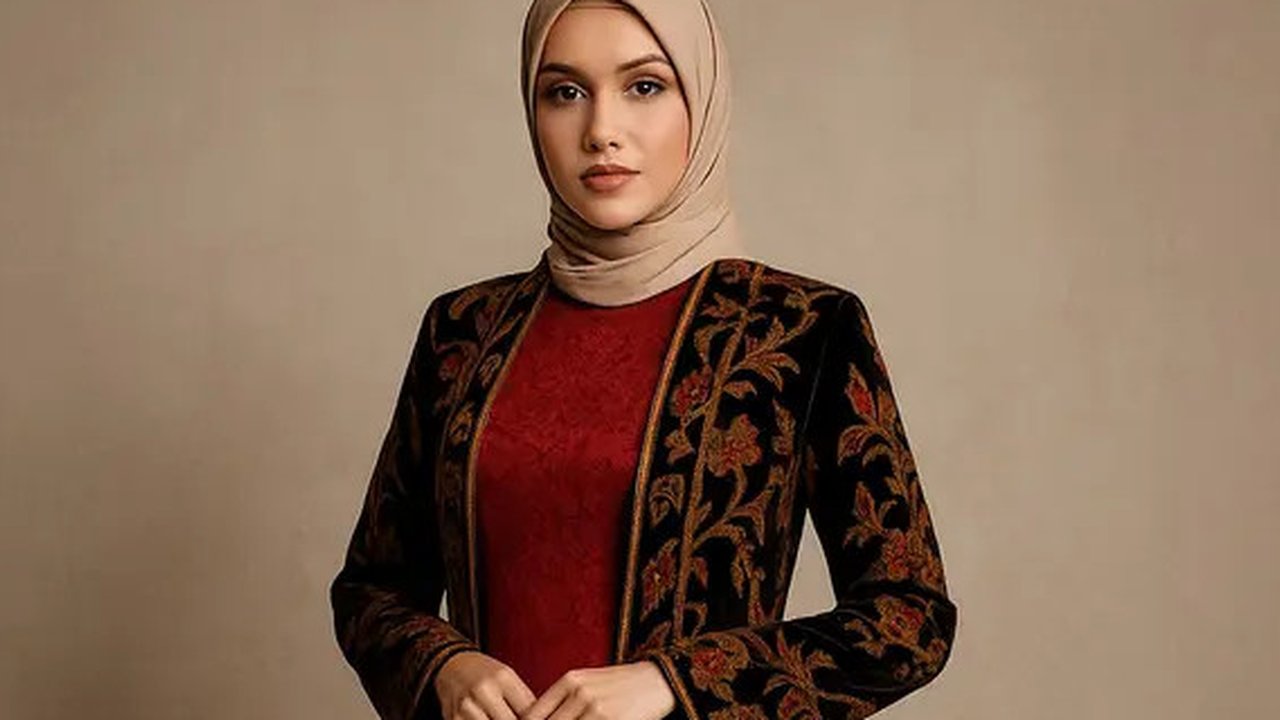 Model Gamis Brokat Kombinasi Outer Batik Panjang Tema 17 Agustus/AI