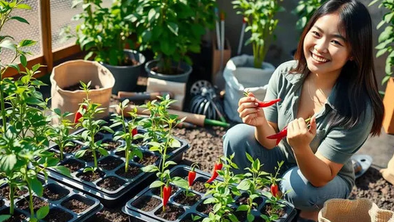 cara menanam cabe dari biji Ilustrasi dibuat AI