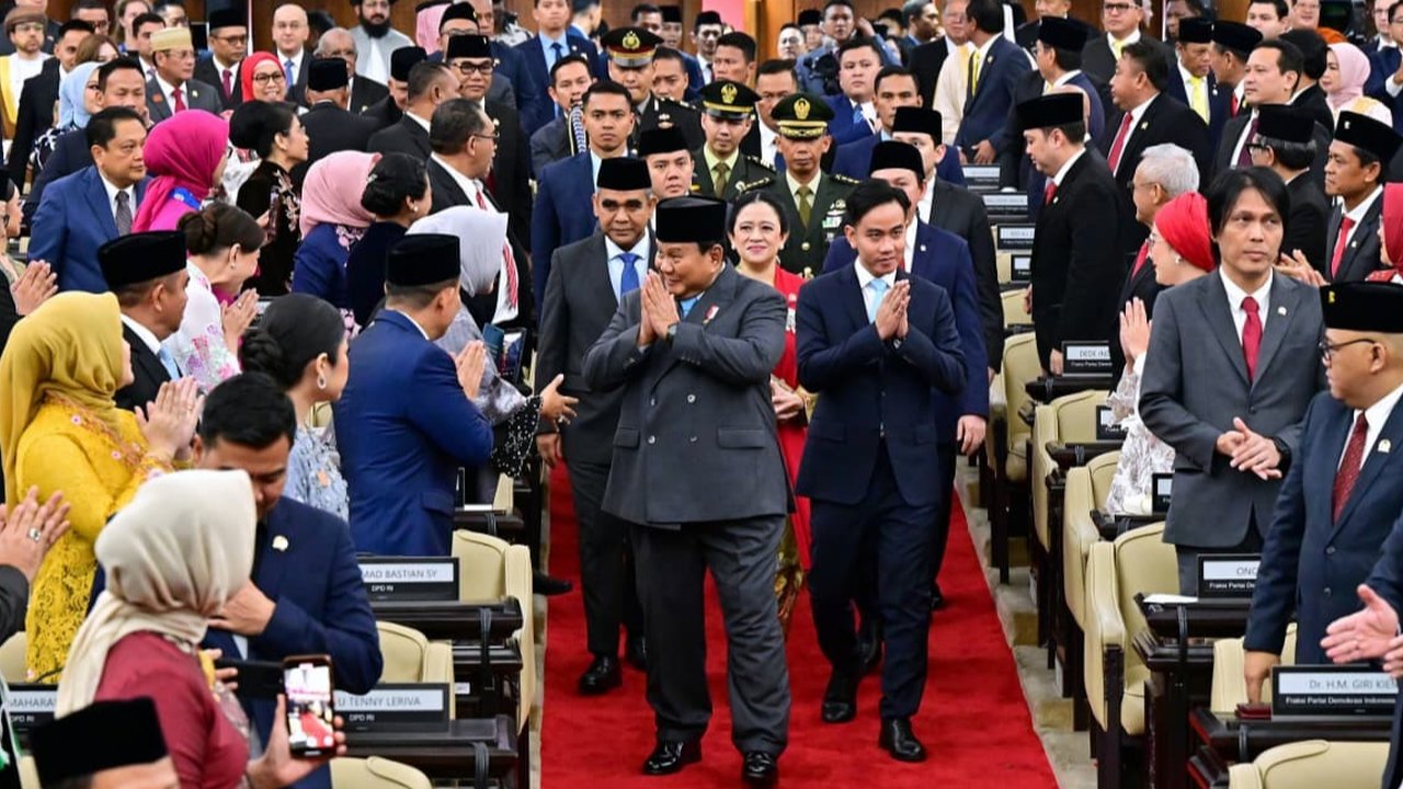 Presiden Prabowo dan Wapres Gibran di Sidang Tahunan DPR/MPR/DPD