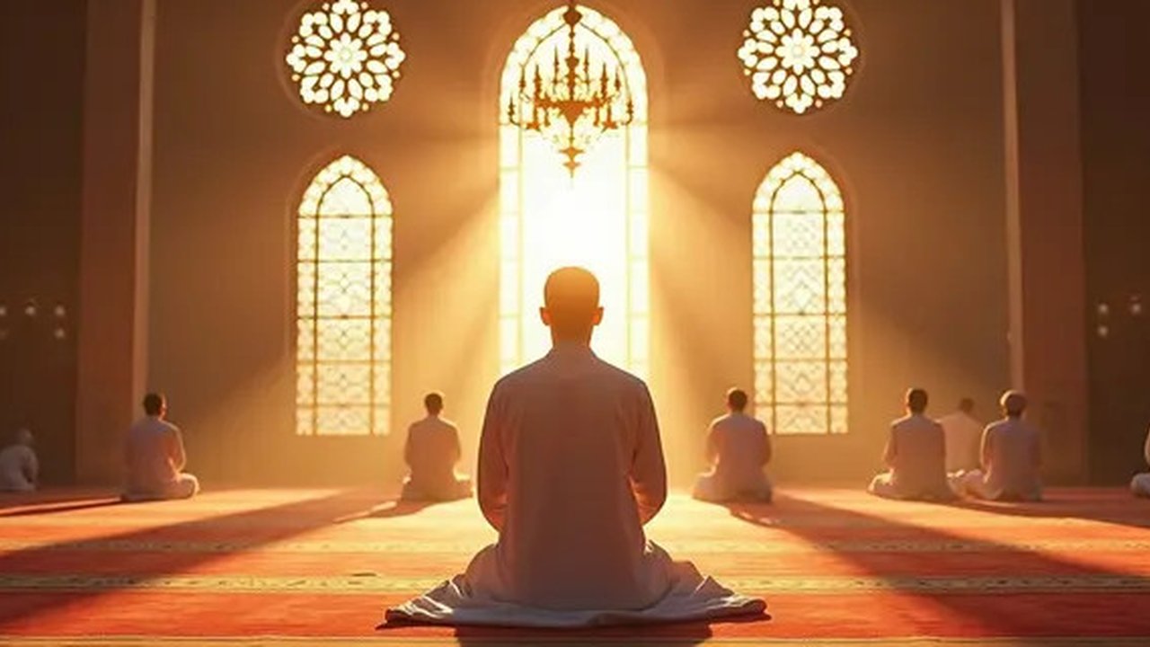 cara sholat subuh Ilustrasi dibuat Stable Diffusion