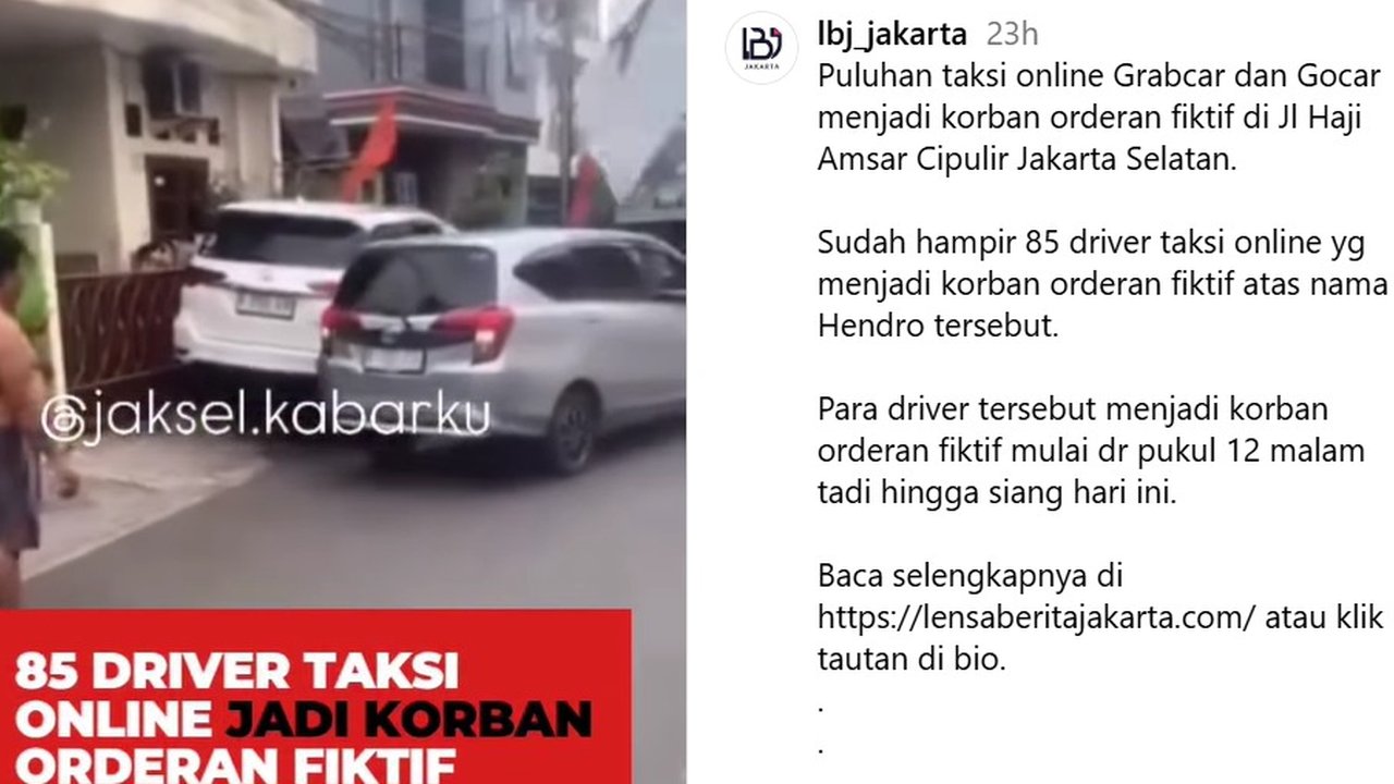 Viral Puluhan Taksi Online jadi Korban Order Fiktif, Polisi Turun Tangan