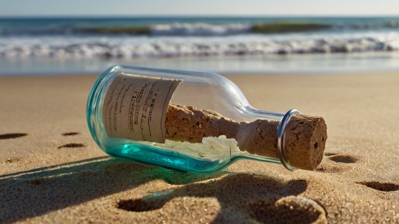 ilustrasi pesan dalam botol