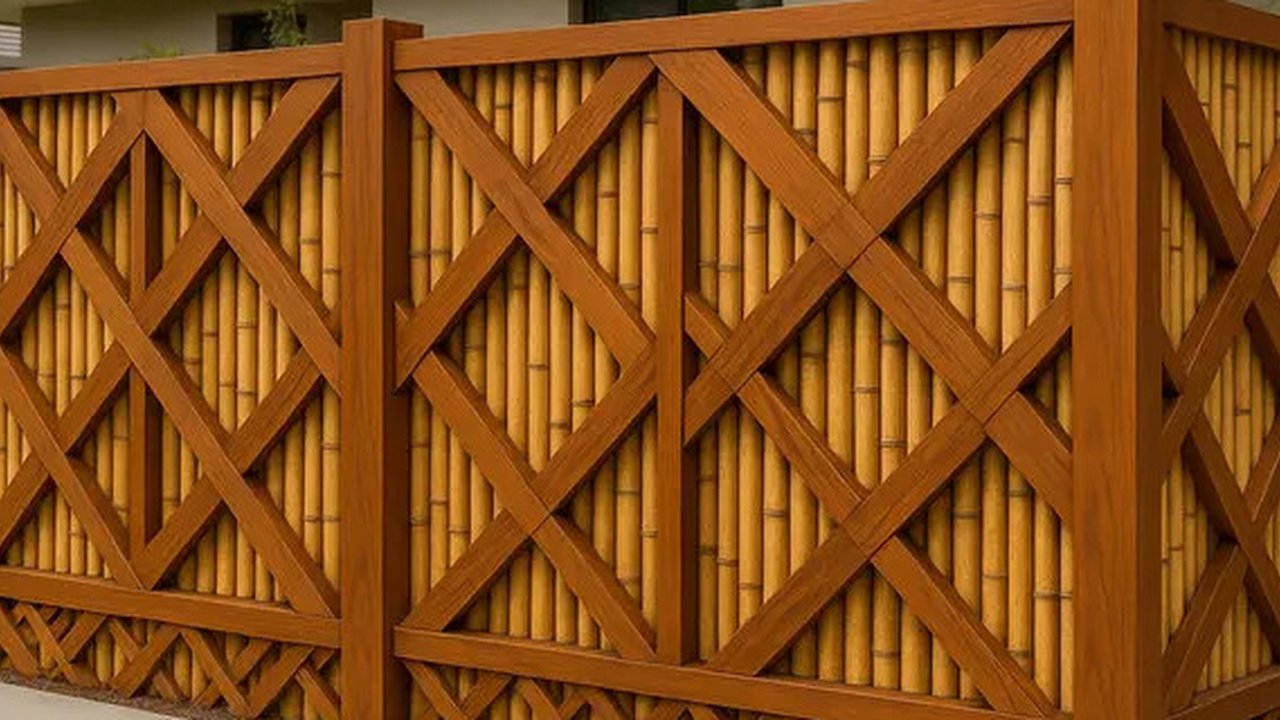 7 Model Pagar Kombinasi Bambu dan Kayu yang Cantik, Natural dan Tahan Lama (sumber:AI)