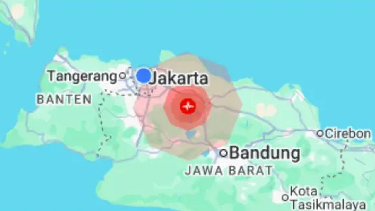 Gempa berkekuatan Mag 4,9 mengguncang wilayah Bekasi Rabu (20/8/2025). Guncangan terasi hingga wilayah Jakarta dan Depok. (Istimewa)