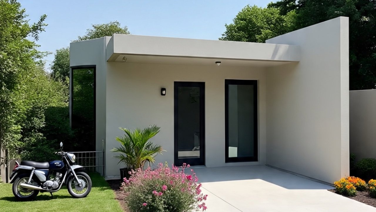 llustrasi Model Rumah Kontrakan Sederhana 2 Pintu Minimalis