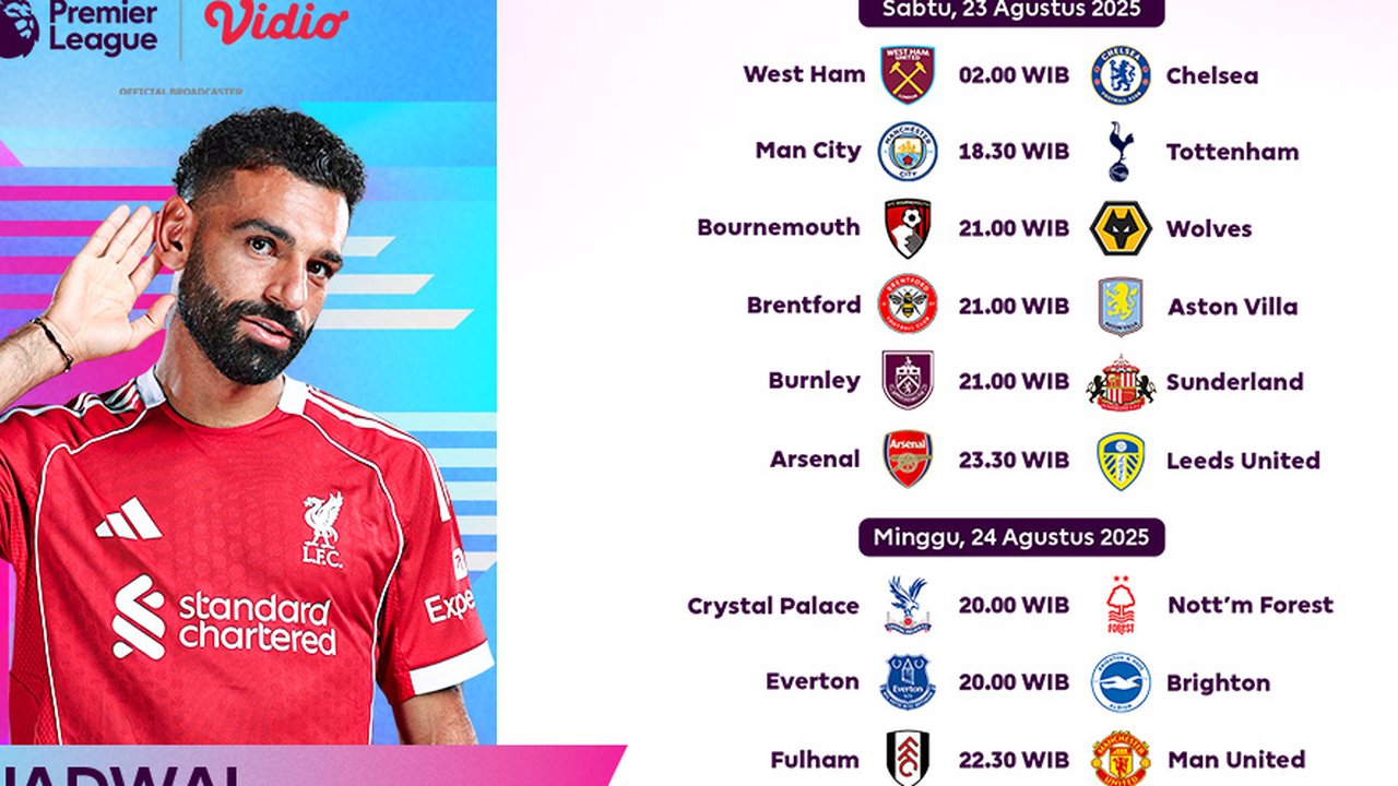 Simak Jadwal Pekan Kedua Premier League 2025-2026, Live Streaming Hanya di Vidio