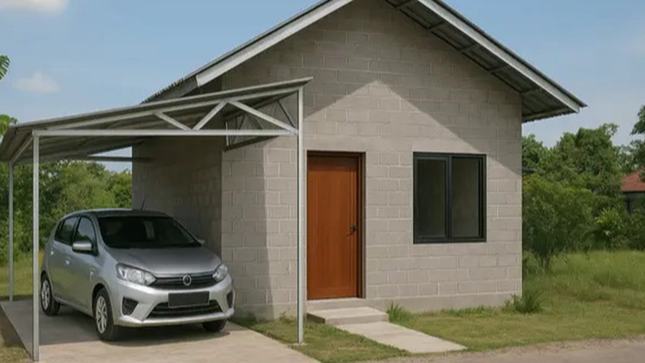 Desain Rumah Minimalis dari Batako dan Baja Ringan yang Kokoh & Murah