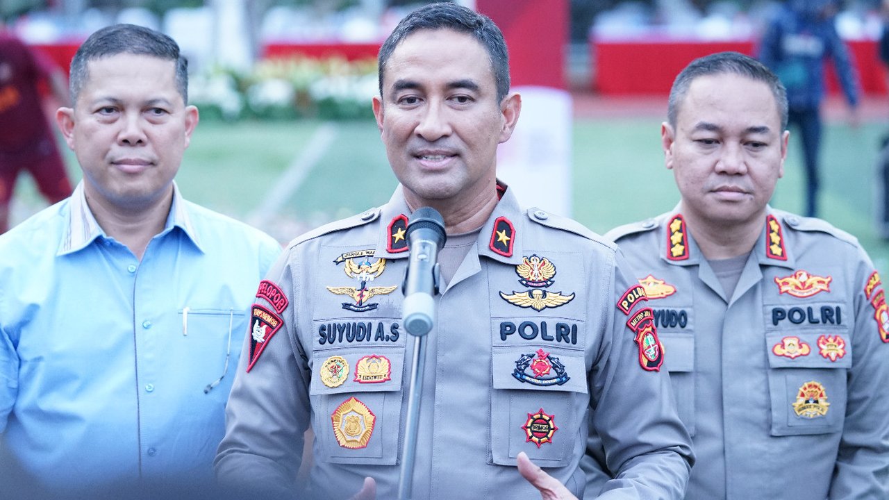 Wakapolda Metro Jaya Brigjen Pol Suyudi Ario Seto menyampaikan pihaknya membetuk tim satuan tugas atau Satgas Penanggulangan Pencemaran Udara demi mempercepat pengendalian polusi udara di Jakarta. (Liputan6.com/Ady Anugrahadi)